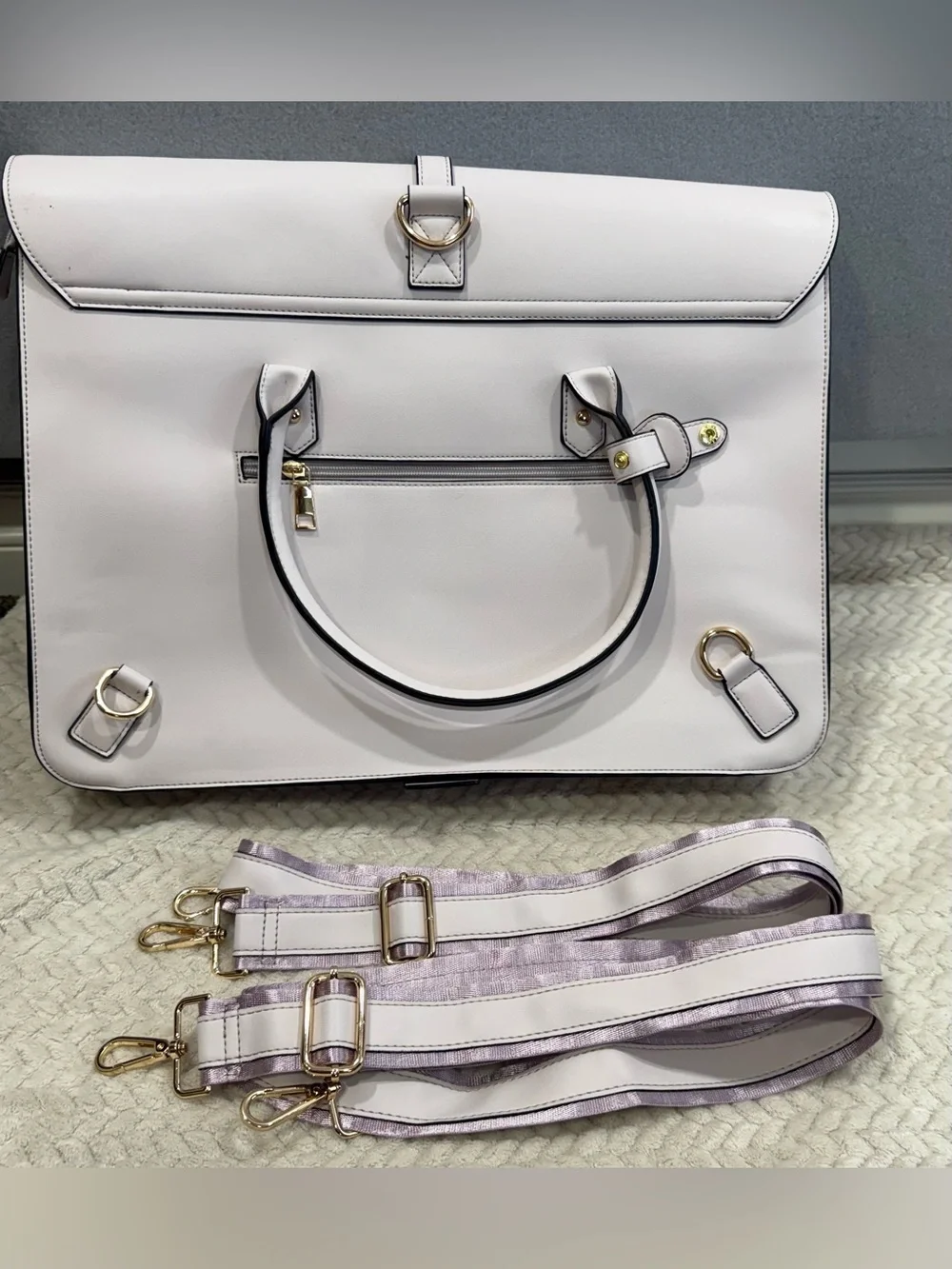 MOSISO Convertible Laptop Backpack Briefcase Blush Pink Bow Work Bag